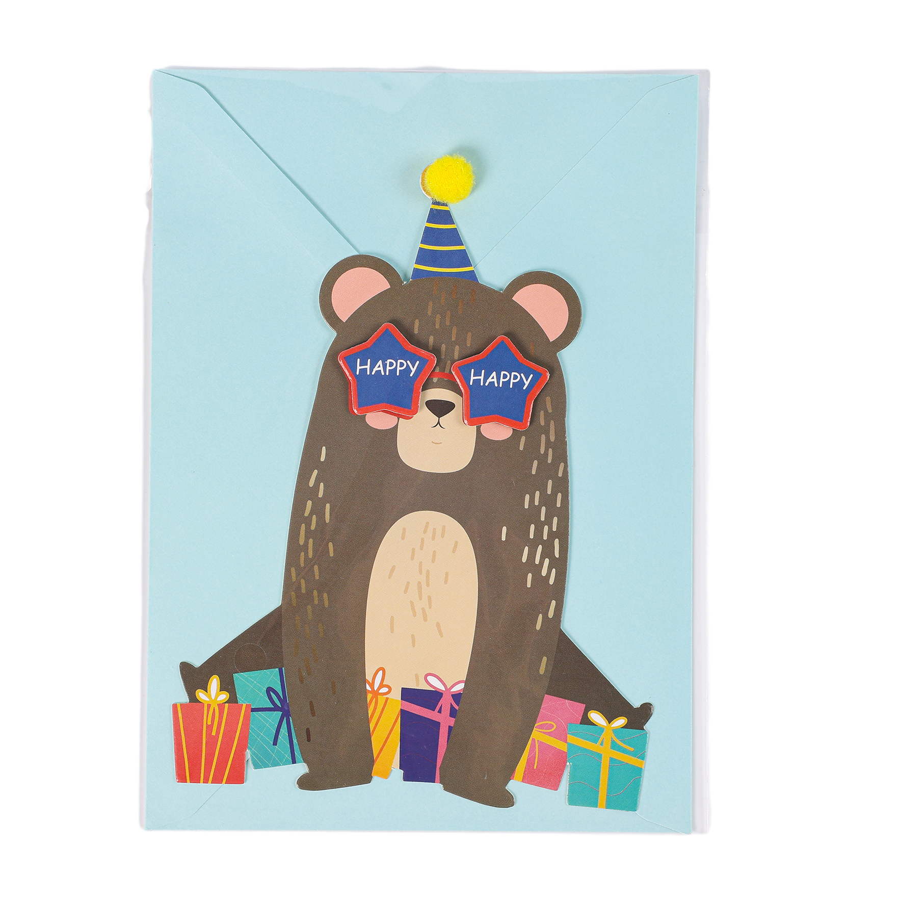 Sunglasses bear birthday card BA008
